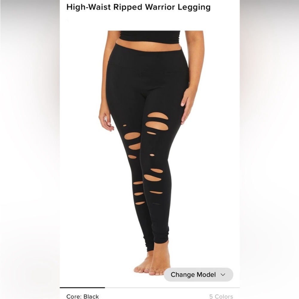 ALO YOGA HIGH-WAISTED WARRIOR RIPPED LEGGINGS